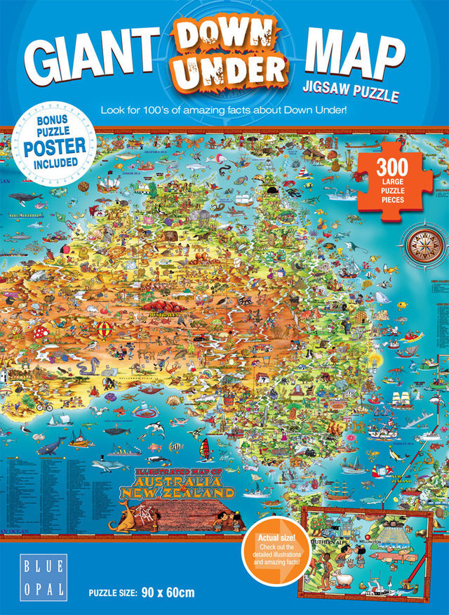 Image of Blue Opal - Giant Map Down Under Puzzle 300pc
