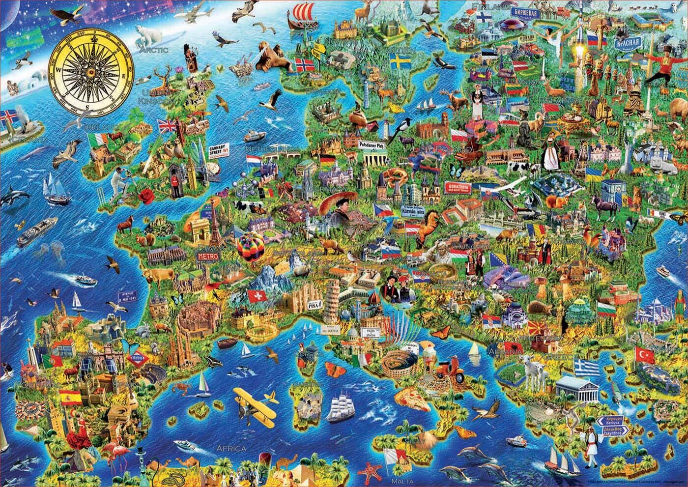 Buy Educa Crazy European Map Puzzle 500pc