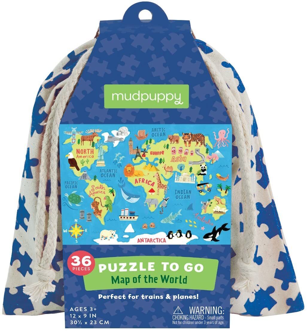 Buy Mudpuppy Map of the World To Go Puzzle 36pc