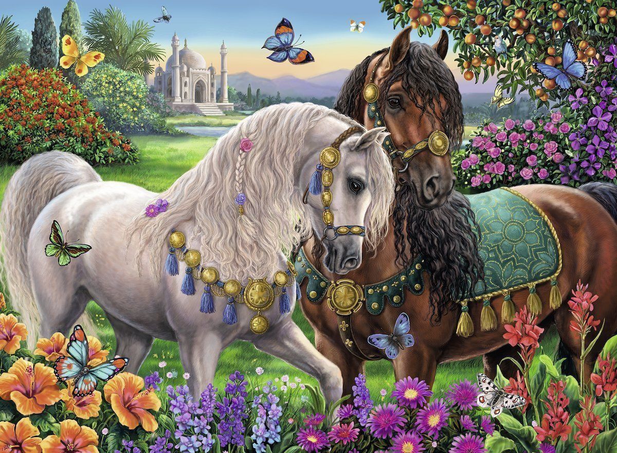 Buy Ravensburger Adorned Stallions Brilliant Puzzle 500pc