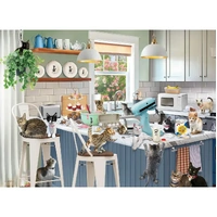 Eurographics - Sloppy Kitten Kitchen Large Piece Puzzle 300pc