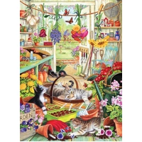 Cobble Hill - Potting Shed Cats Puzzle 500pc