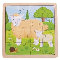 Bigjigs - Sheep & Lamb Puzzle 16pc