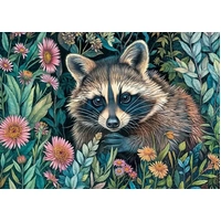 Cherry Pazzi - Raccoon in Flowers Puzzle 1000pc