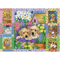 Cobble Hill - Puppies and Posies Quilt Puzzle 1000pc