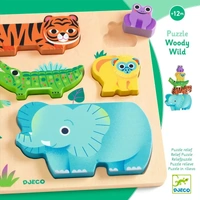Djeco - WoodyWild Wooden Animal Puzzle