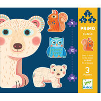 Djeco - Primo Puzzle In The Forest 9, 12, 16pcs