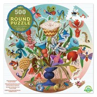eeBoo - Crazy Bug Bouquet Round Puzzle 500pc