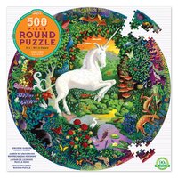 eeBoo - Unicorn Garden Round Puzzle 500pc