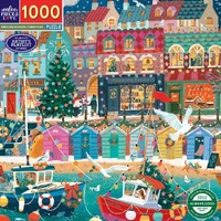 eeBoo - English Seaside Christmas Puzzle 1000pc