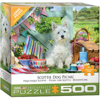 Eurographics - Scottie Dog Picnic Large Piece Puzzle 500pc