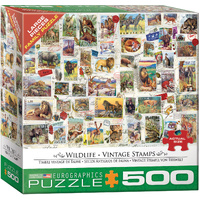Eurographics - Wildlife Vintage Stamps Large Piece Puzzle 500pc