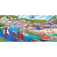 Gibsons - Looe Harbour Panoramic Puzzle 636pc