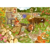 Holdson - Garden Visitors Rabbits in the Woodpile Puzzle 1000pc