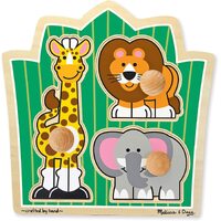 Melissa & Doug - Jungle Friends Knob Puzzle - 3pc
