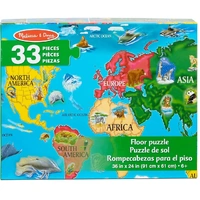 Melissa & Doug - World Map Floor Puzzle 33pc
