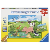 Ravensburger - Baby Farm Animals Puzzle 2x12pc 