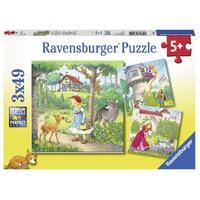Ravensburger - Rapunzel, Little Red Riding Hood and Frog Prince Puzzle 3x49pc
