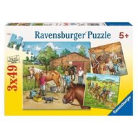 Ravensburger - A Day with Horses Puzzle - 3 x 49pc