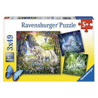Ravensburger - Beautiful Unicorns Puzzle 3x49pc