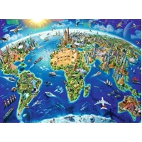 Ravensburger - World Landmarks Map Puzzle 200pc