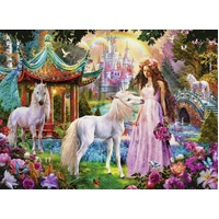 Ravensburger - Princess with Unicorn Glitter Puzzle 100pc