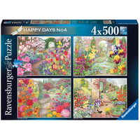 Ravensburger - Happy Days - Glorious Gardens Puzzle 4x500pc
