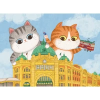 The Puzzle Collab - The Flinders Street Station and Cats Puzzle 500pc