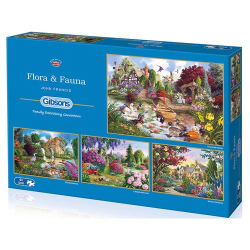 Gibsons - Flora & Fauna Puzzle 4 x 500pcs (DAMAGED BOX)