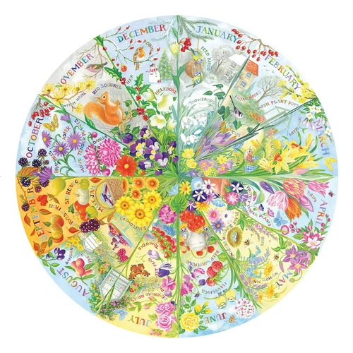 Gibsons - A Year in the Garden Circular Puzzle 500pc