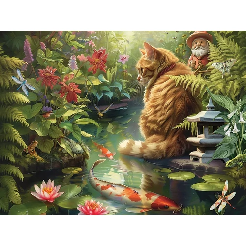 Cobble Hill - Koi Cat Large Piece Puzzle 275pc