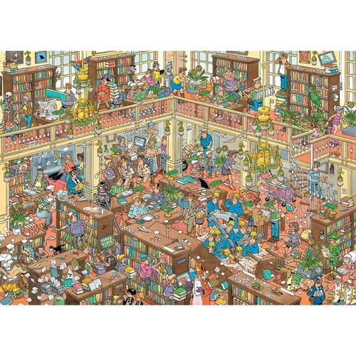 Jumbo - Jan Van Haasteren - The Library Large Piece Puzzle 500pc