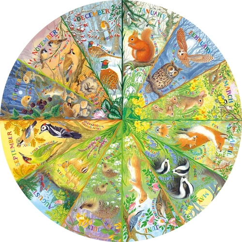 Gibsons - National Trust: A Year in the Forest Circular Puzzle 500pc
