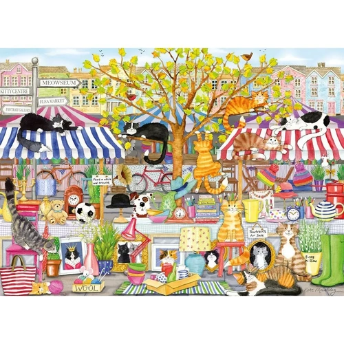 Gibsons - Flea Market Moggies Puzzle 1000pc