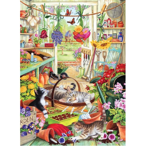 Cobble Hill - Potting Shed Cats Puzzle 500pc