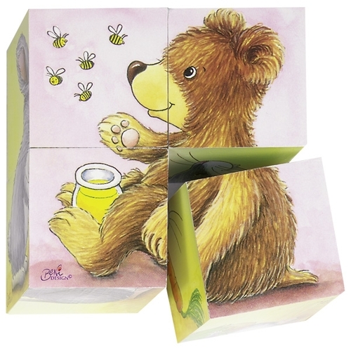 GOKI - Baby Animals Cube Puzzle