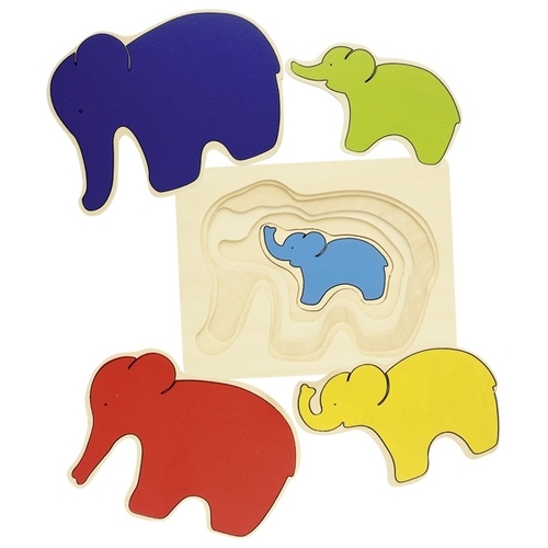 GOKI - Elephant Layer Puzzle 5pc