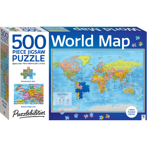 Hinkler - World Map Puzzle 500pce