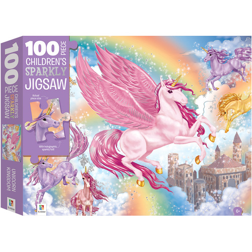 Hinkler - Unicorn Kingdom Sparkly Puzzle 100pc