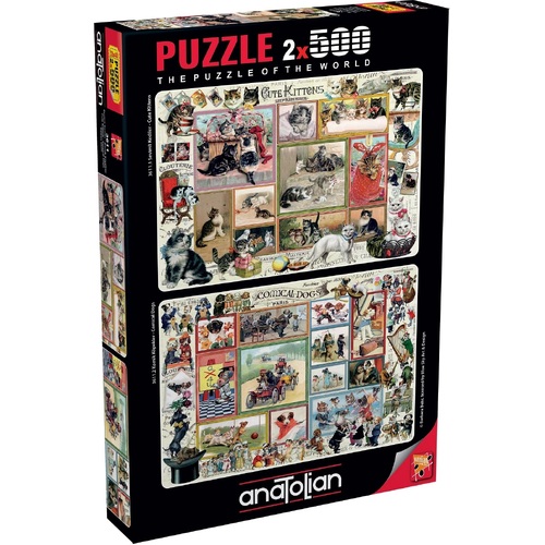 Anatolian - Cute Kittens & Comical Dogs Puzzle 2 x 500pc