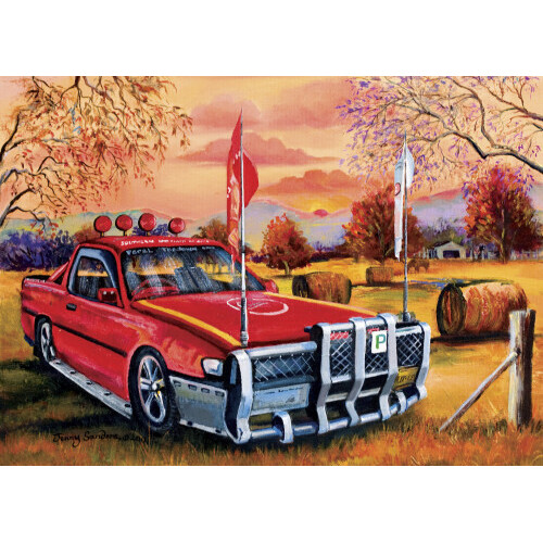 Blue Opal - Jenny Sanders Red Ute in the Bush Puzzle 1000pc