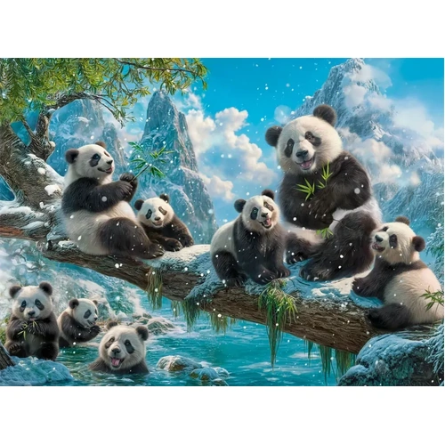 Castorland - Pandas' Winter Fun Puzzle 2000pc