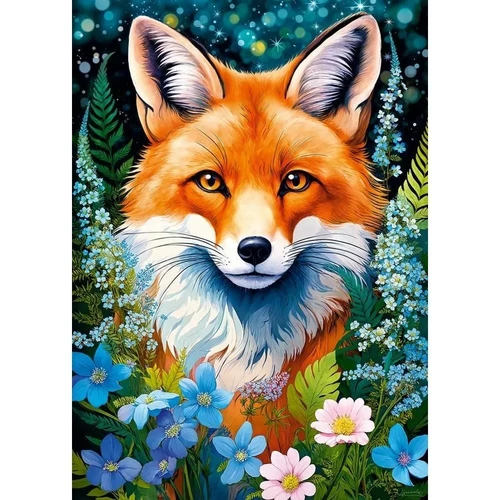 Cherry Pazzi - Red Fox in Flowers Puzzle 1000pc