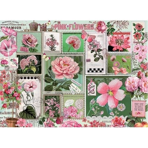 Cobble Hill - Pink Flowers Puzzle 1000pc