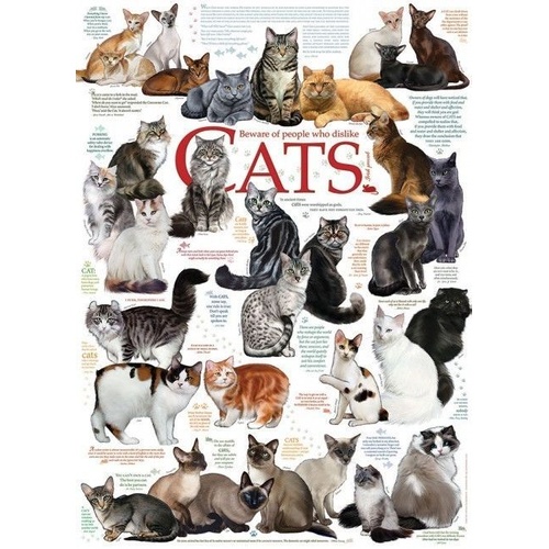 Cobble Hill - Cat Quotes Puzzle 1000pc