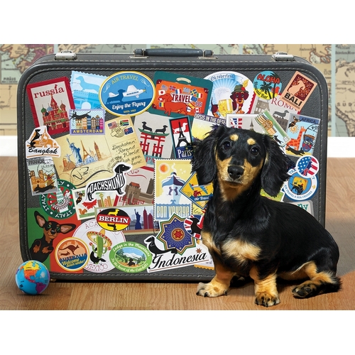 Cobble Hill - Dachshund Round the World Puzzle 500pc