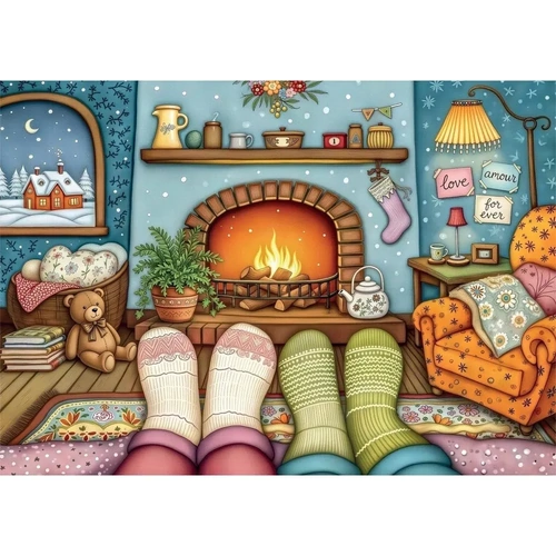 Delfy - Cozy Feet Winter Night Puzzle 1000pc