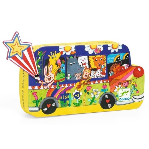 Djeco - The Rainbow Bus Puzzle 16pc
