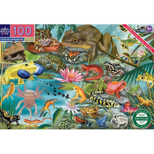 eeBoo - Love of Amphibians Puzzle 100pc