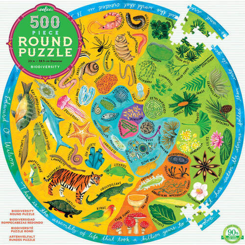 eeBoo - Biodiversity Round Puzzle 500pc